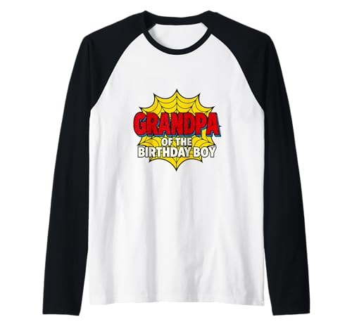 Kinder Grandpa of The Birthday Boy Spider Theme Party Matching Raglan von Matching Family Birthday Spider Web Party Gifts