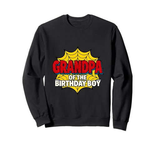 Kinder Grandpa of The Birthday Boy Spider Theme Party Matching Sweatshirt von Matching Family Birthday Spider Web Party Gifts