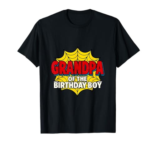 Kinder Grandpa of The Birthday Boy Spider Theme Party Matching T-Shirt von Matching Family Birthday Spider Web Party Gifts