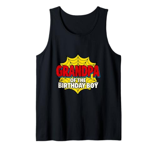 Kinder Grandpa of The Birthday Boy Spider Theme Party Matching Tank Top von Matching Family Birthday Spider Web Party Gifts