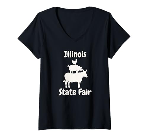 Damen Tierausstellung der Illinois State Fair T-Shirt mit V-Ausschnitt Damen Tierausstellung der Illinois State Fair T-Shirt mit V-Ausschnitt von Matching Family State Fair
