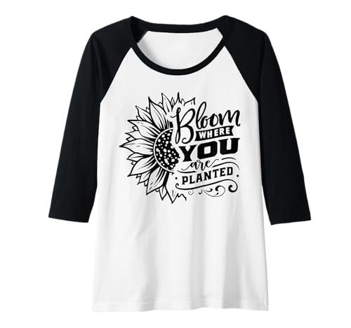 Damen Bloom Where You Are Planted Sonnenblume Positivität Zitat Raglan Damen Bloom Where You Are Planted Sonnenblume Positivität Zitat Raglan von Matching Family Sunflower Tees