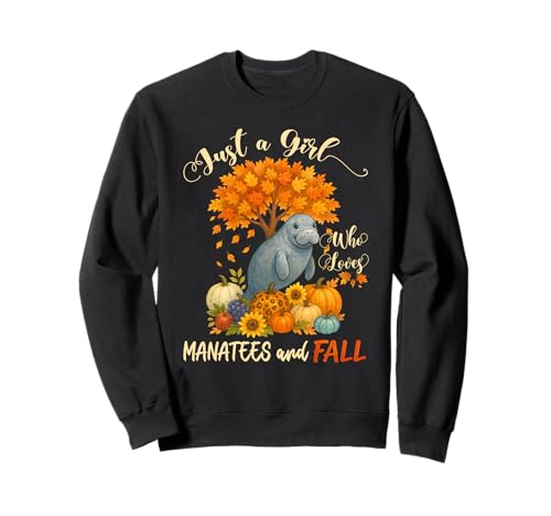 Nur EIN Mädchen, das Seekühe liebt und lustiges Erntedankfest im Herbst Sweatshirt von Matching Family Thanksgiving Who Loves Manatees