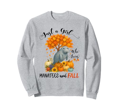 Nur EIN Mädchen, das Seekühe liebt und lustiges Erntedankfest im Herbst Sweatshirt von Matching Family Thanksgiving Who Loves Manatees