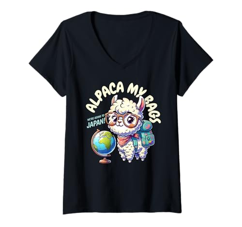 Damen We're Going to Japan! Funny Group Japanisch T-Shirt mit V-Ausschnitt Damen We're Going to Japan! Funny Group Japanisch T-Shirt mit V-Ausschnitt von Matching Japan Vacation And Japanese Souvenir