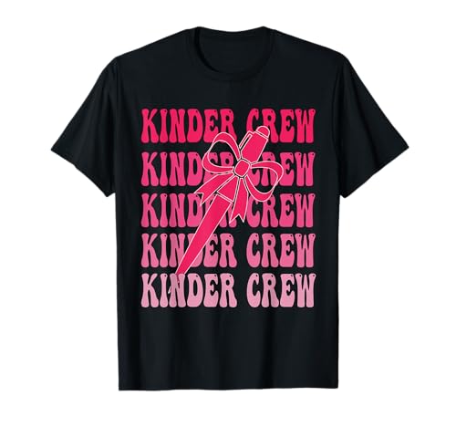 Erster Tag von Kinder Crew Girls Coquette Bow Back to School T-Shirt Erster Tag von Kinder Crew Girls Coquette Bow Back to School T-Shirt von Matching Kinder Crew Student Kids Girls Teachers