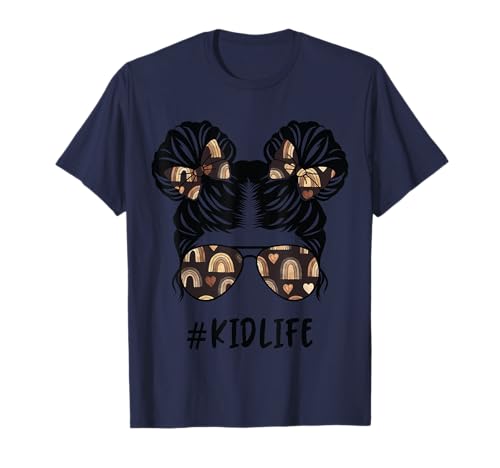 Messy Bun Kid Life Diversity Matching Mom Tochter Mädchen Kinder T-Shirt von Matching Mommy and Me Tees NYC