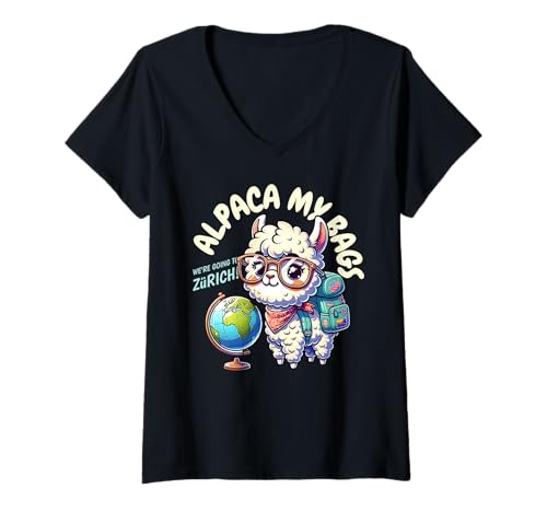 Damen Wir gehen nach Zürich! Lustig Schweizer und Zürich T-Shirt mit V-Ausschnitt Damen Wir gehen nach Zürich! Lustig Schweizer und Zürich T-Shirt mit V-Ausschnitt von Matching Switzerland Vacation And Swiss Souvenirs