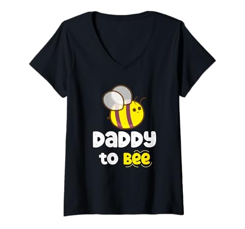 Damen Papa zum zukünftigen Vater befördert Future Daddy T-Shirt mit V-Ausschnitt von Matching Top BEE Family Pajama Est. 2026