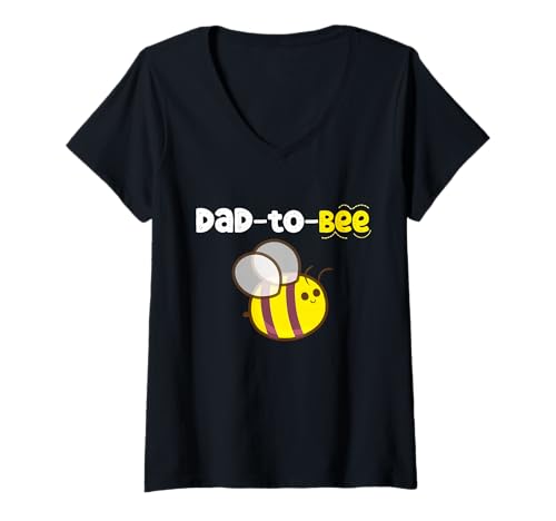 Damen Papa zum zukünftigen Vater befördert Future Daddy T-Shirt mit V-Ausschnitt von Matching Top BEE Family Pajama Est. 2026