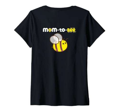 Damen Werdende Mama Wird zur werdenden Mutter befördert Art ON Back T-Shirt mit V-Ausschnitt von Matching Top BEE Family Pajama Est. 2026