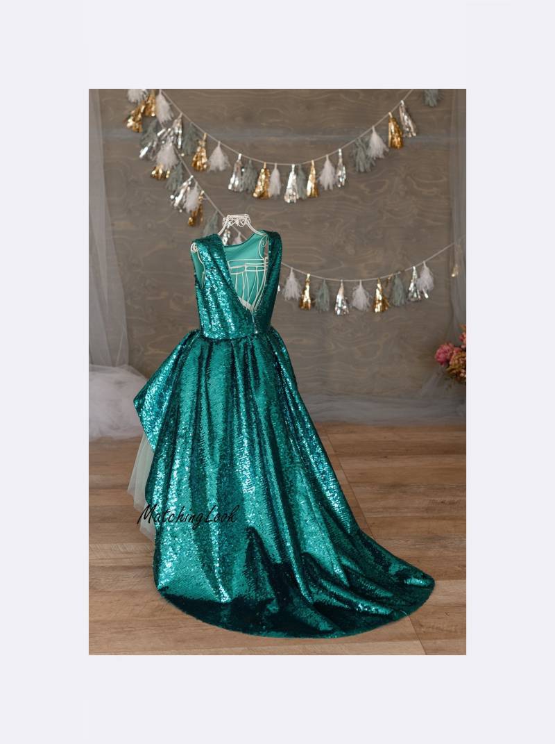 Meerjungfrau Kleid, Outfit Für Mädchen, Ariel Türkises High Low Elsa Cosplay, Kleid Zum 1 von MatchingLook