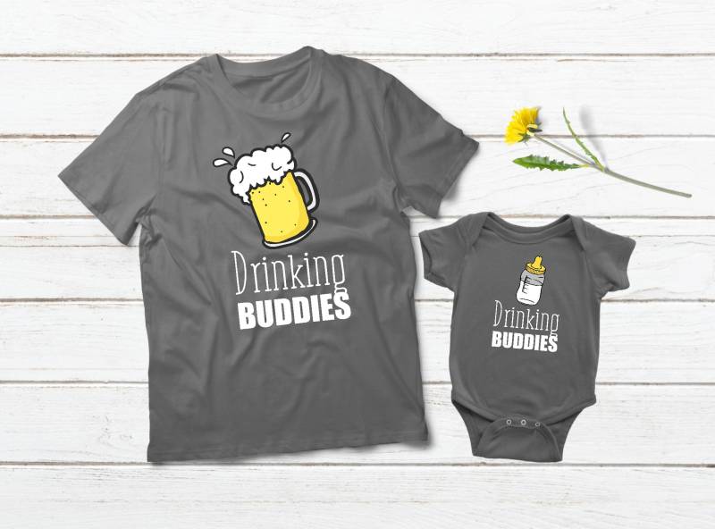 Father Son Matching Outfit Drinking Buddy Milk Beer Shirt Daddy & Me Baby Boys Clothes Dad Shirts von Matchizz