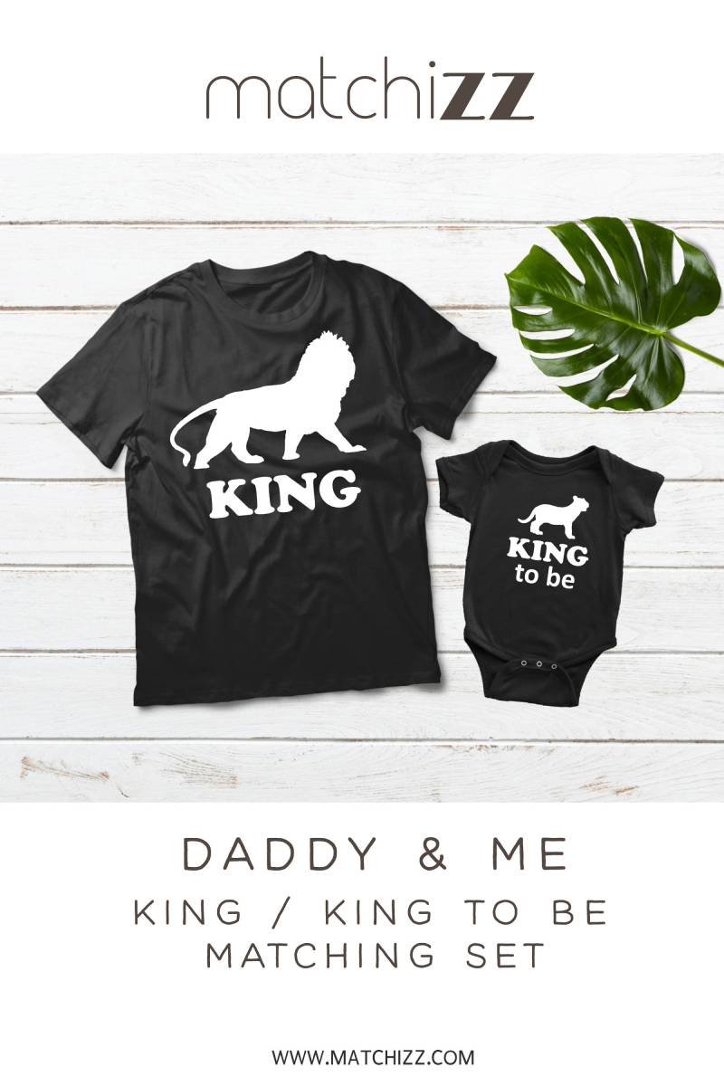 Löwen-Papa Und Mir Outfits König Vater-Sohn-Shirts Passende Löwen Baby Junge Kleidung Shower Geschenk Väter Tag Papa Vader Zoon Shirts von Matchizz