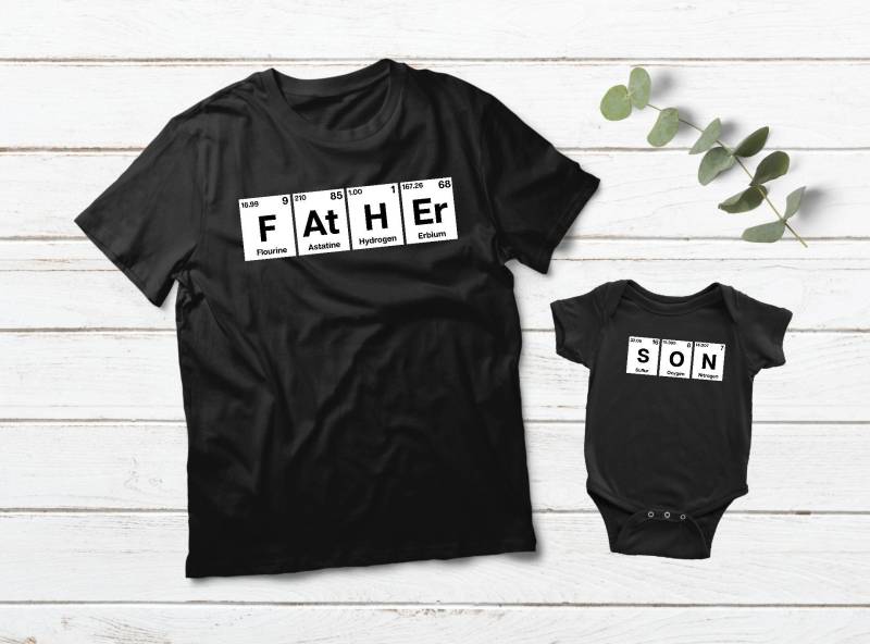 Periodic Table Papa Und Baby Partnerlook Shirts von Matchizz