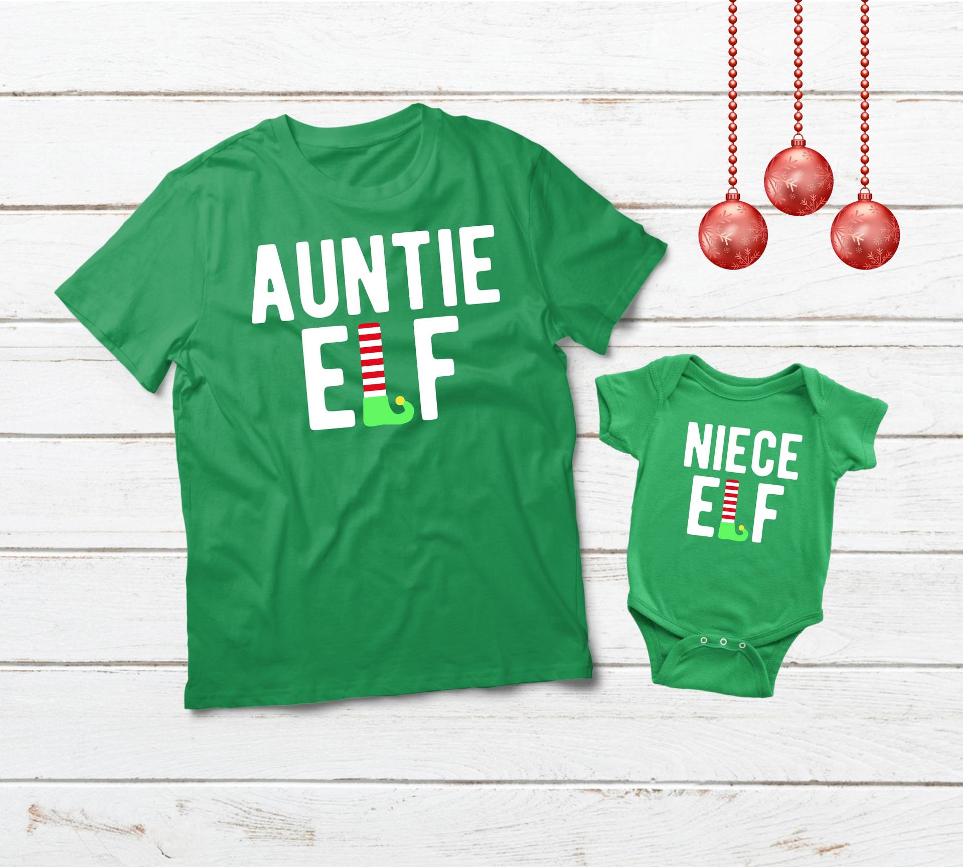 Tante Und Nichte Passende Elf Shirt Weihnachten Outfit Lustige Pyjamas Baby Geschenk von Matchizz