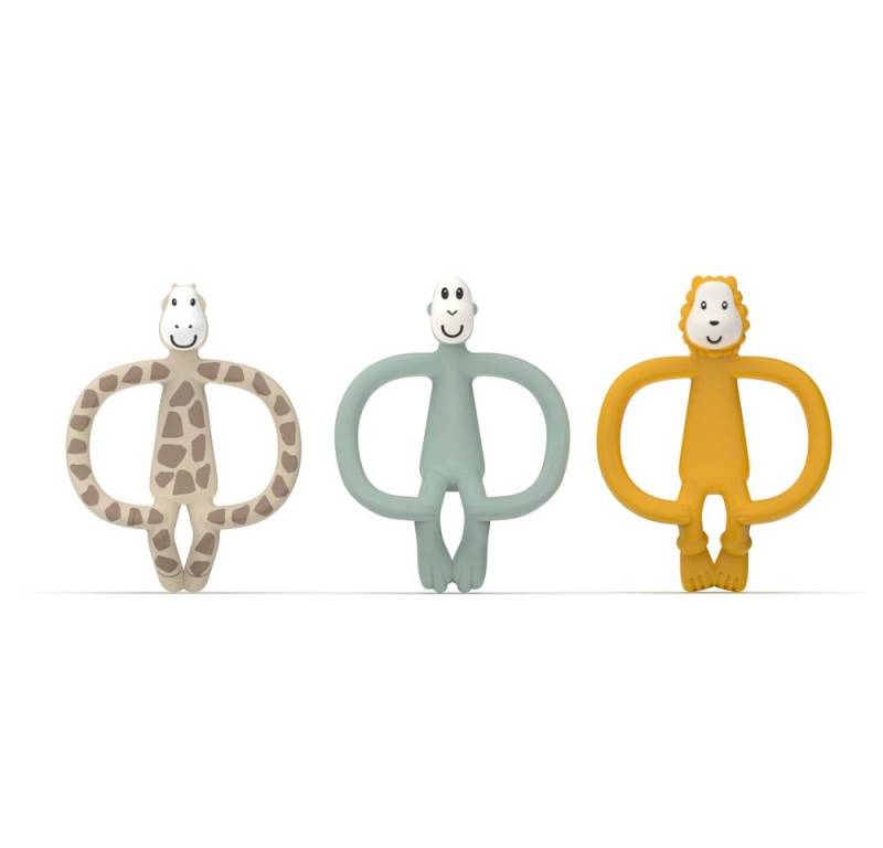 Matchstick Monkey Beißring Matchstick Monkey Geschenkset Beißringe 3er Pack, Ludo Löwe, Gigi Giraffe & Affe, die Lieblinge von Matchstick Monkey