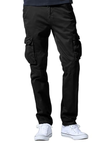 Matchstick Cargohose für Herren, Arbeit, Freizeit, Kordelzug an der Taille, Kampf, Camouflage, Militär, Outdoor-Hose, Schwarz , 3XL Matchstick Cargohose für Herren, Arbeit, Freizeit, Kordelzug an der Taille, Kampf, Camouflage, Militär, Outdoor-Hose, Schwarz , 3XL von Matchstick