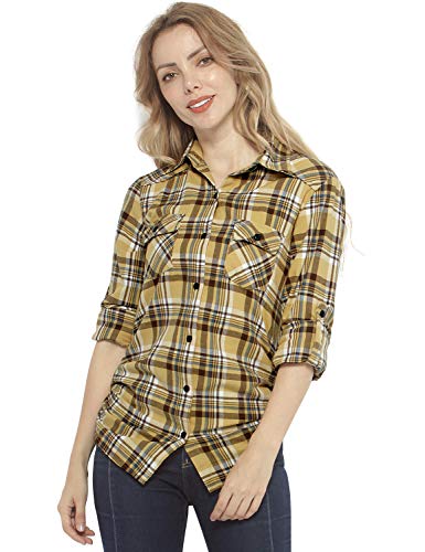 Matchstick Damen Flanell Kariert Shirt#B003 (2021 Checks#3,M) von Matchstick