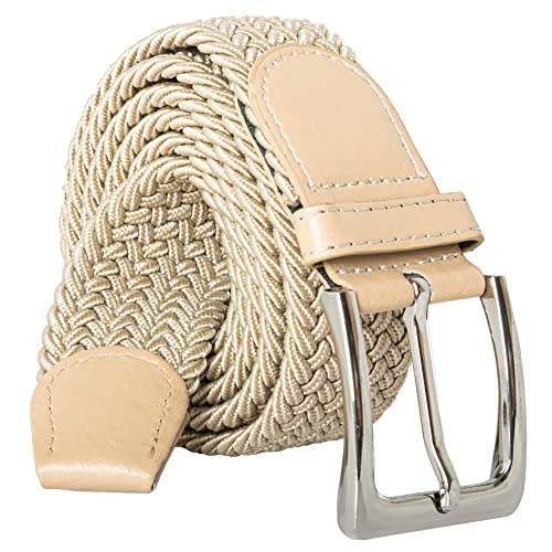 Matec 1 Stretchgürtel Beige 120 cm lang und 3,5 breit elastisch geflochtener dehnbarer Stretchgürtel ! von Matec Patent Trades UG