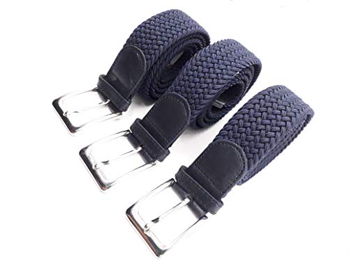 Matec 3 Stück Blaue elastische Stretchgürtel mit 110 cm Gesamtlänge und 3,5 cm breit. von Matec