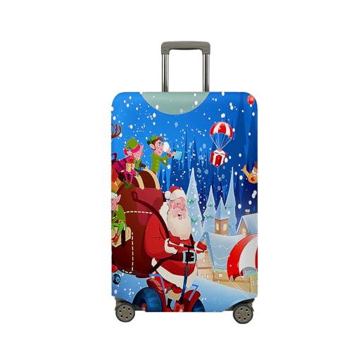 Kofferschutzhülle Mateju 18-32 Zoll Elastisch Kofferhülle, 3D Cartoon Weihnachten Cover Reisekoffer Hülle Trolley Case Schutzhülle Luggage Cover Waschbare Staubdichte Kofferbezug (Alter Mann,L) von Mateju