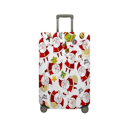 Kofferschutzhülle Mateju 3D Der Weihnachtsmann Elastisch Kofferhülle, 18-32 Zoll Cover Reisekoffer Hülle Trolley Case Schutzhülle Luggage Cover Waschbare Staubdichte Kofferbezug (Alter Mann,L) von Mateju