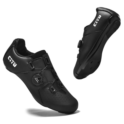 Mateju Fahrradschuhe Herren,Damen Rennradschuhe SPD/SPD-SL/Look Delta Radsportschuhe Kompatibel Atmungsaktive Leicht Spinning Radsportschuhe (6001 Schwarz,38) von Mateju