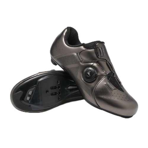Mateju Fahrradschuhe Herren,Damen Rennradschuhe SPD/SPD-SL/Look Delta Radsportschuhe Kompatibel Atmungsaktive Leicht Spinning Radsportschuhe (Braun,44) von Mateju