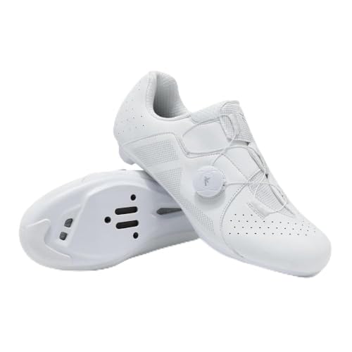 Mateju Fahrradschuhe Herren,Damen Rennradschuhe SPD/SPD-SL/Look Delta Radsportschuhe Kompatibel Atmungsaktive Leicht Spinning Radsportschuhe (Weiß,43) von Mateju