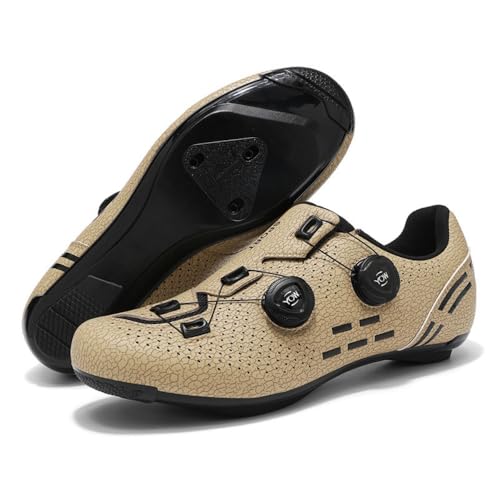 Mateju Fahrradschuhe Herren,Damen Rennradschuhe SPD/SPD-SL/Look Delta Radsportschuhe Kompatibel Atmungsaktive Leicht Spinning Radsportschuhe -2021 (Khaki,37) von Mateju