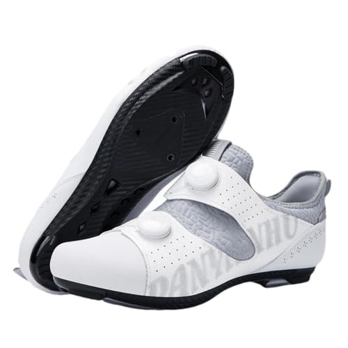 Mateju Fahrradschuhe Herren,Damen Rennradschuhe SPD/SPD-SL/Look Delta Radsportschuhe Kompatibel Atmungsaktive Leicht Spinning Radsportschuhe -A1 (Hellgrau,37) von Mateju