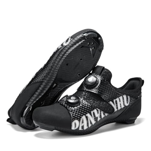 Mateju Fahrradschuhe Herren,Damen Rennradschuhe SPD/SPD-SL/Look Delta Radsportschuhe Kompatibel Atmungsaktive Leicht Spinning Radsportschuhe -A1 (Schwarz,39) von Mateju