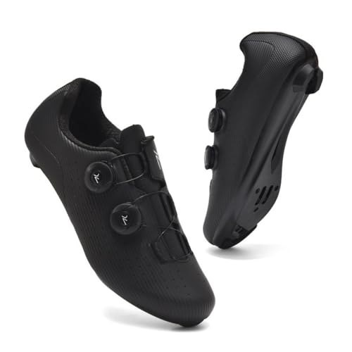 Mateju Fahrradschuhe Herren,Damen Rennradschuhe SPD/SPD-SL/Look Delta Radsportschuhe Kompatibel Atmungsaktive Leicht Spinning Radsportschuhe -XT200 (Schwarz,41) von Mateju