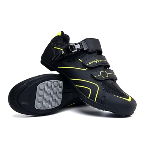 Mateju Fahrradschuhe Herren Damen Ohne klick, 36-47EU Fahrradschuhe Herren Damen mit Gummisohle rutschfeste Atmungsaktive No-Lock für Outdoor Radschuhe (568 Gelb,36) von Mateju