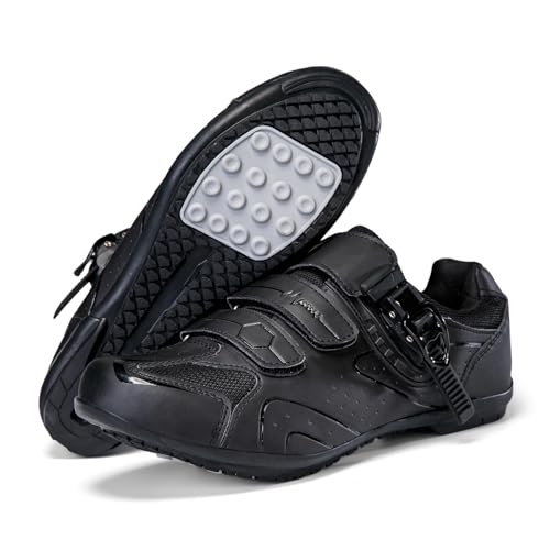 Mateju Fahrradschuhe Herren Damen Ohne klick, 36-47EU Fahrradschuhe Herren Damen mit Gummisohle rutschfeste Atmungsaktive No-Lock für Outdoor Radschuhe (568 Schwarz,37) von Mateju