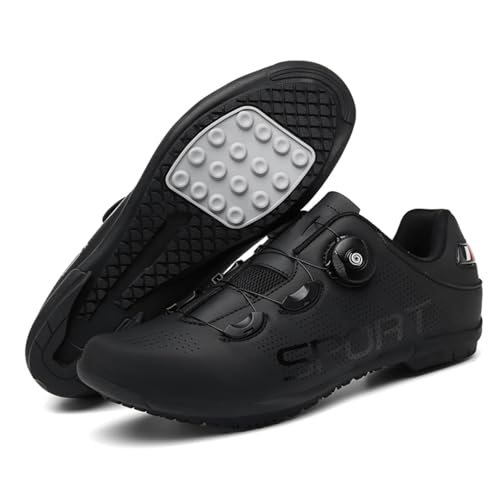 Mateju Fahrradschuhe Herren Damen Ohne klick, 36-47EU Fahrradschuhe Herren Damen mit Gummisohle rutschfeste Atmungsaktive No-Lock für Outdoor Radschuhe (L90 Schwarz,41) von Mateju