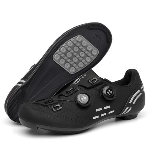 Mateju Fahrradschuhe Herren Damen Ohne klick, 36-47EU Fahrradschuhe Herren Damen mit Gummisohle rutschfeste Atmungsaktive No-Lock für Outdoor Radschuhe (T2021 Schwarz,40) von Mateju