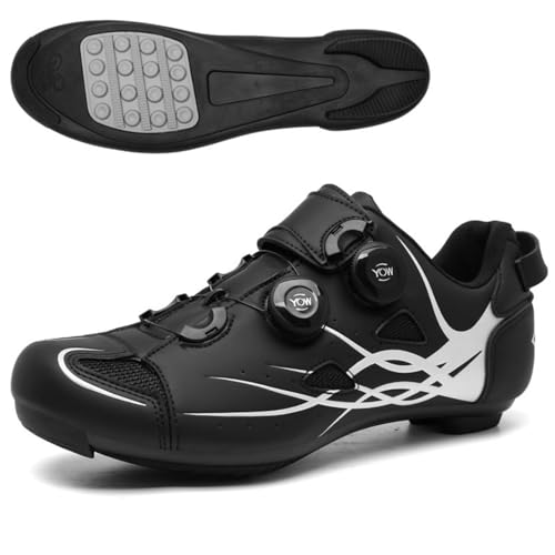 Mateju Fahrradschuhe Herren Damen Ohne klick, 36-47EU Fahrradschuhe Herren Damen mit Gummisohle rutschfeste Atmungsaktive No-Lock für Outdoor Radschuhe (T398 Schwarz,36) von Mateju