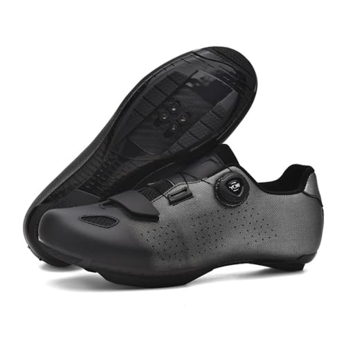 Mateju Fahrradschuhe Herren Damen SPD Mountainbike, Unisex MTB Schuhe mit Schrauben & Stollen, Outdoor Atmungsaktive MTB Radschuhe Mountainbike Schuhe (6003 Schwarz,46) von Mateju
