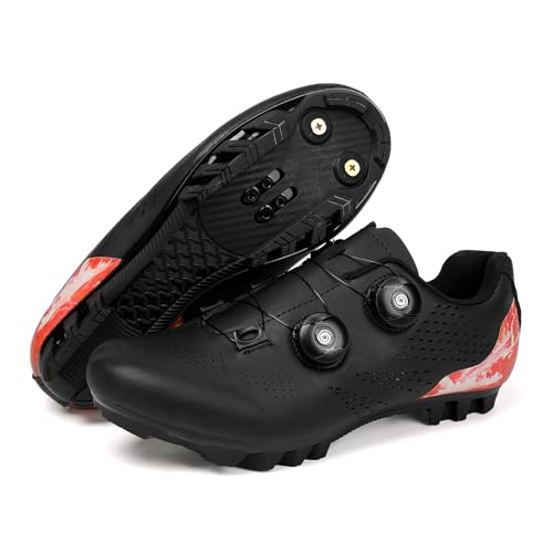Mateju Fahrradschuhe MTB Herren Damen 36-47EU, Mountainbike Schuhe mit Klicksystem Herren Damen rutschfeste Atmungsaktive für Outdoor Radschuhe (41,MTB Schwarz) von Mateju