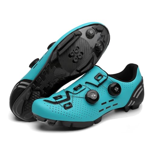 Mateju Fahrradschuhe MTB Herren Damen 36-47EU, Mountainbike Schuhe mit Klicksystem Herren Damen rutschfeste Atmungsaktive für Outdoor Radschuhe (T2021 Turquoise,36) von Mateju