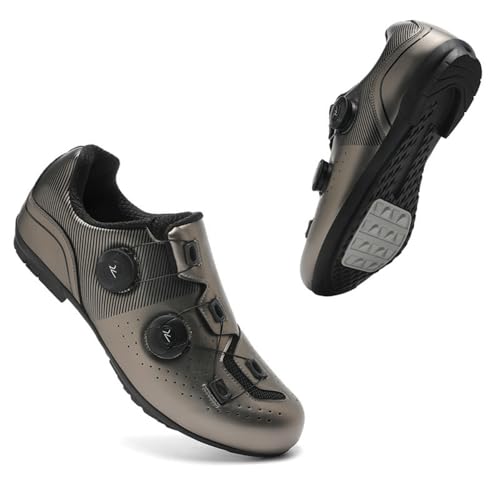 Mateju Fahrradschuhe für Herren und Damen, Rennrad und Schuhe mit Gummisohle rutschfeste Atmungsaktive No-Lock MTB Fahrradschuhe Unisex Radsportschuhe Draussen -Modell-A5 (Braun,37) von Mateju