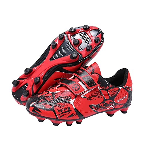 Mateju Fußballschuhe Kinder Herren Fussballschuhe Junge Mädchen Komfortabel Leicht Klettverschluss Trainingsschuhe Fitness Football Schuhe Fußball Sportschuhe für Leichtathletik Outdoor Wettkampf von Mateju