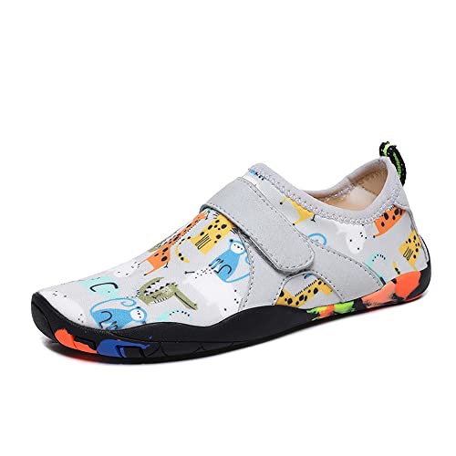 Mateju Kinder Badeschuhe, Jungen Mädchen Barfußschuhe Aquaschuhe Schwimmschuhe Wasserschuhe rutschfeste Schnell Trocknend Leichte Kinder Atmungsaktive Strandschuhe für Beach Pool von Mateju