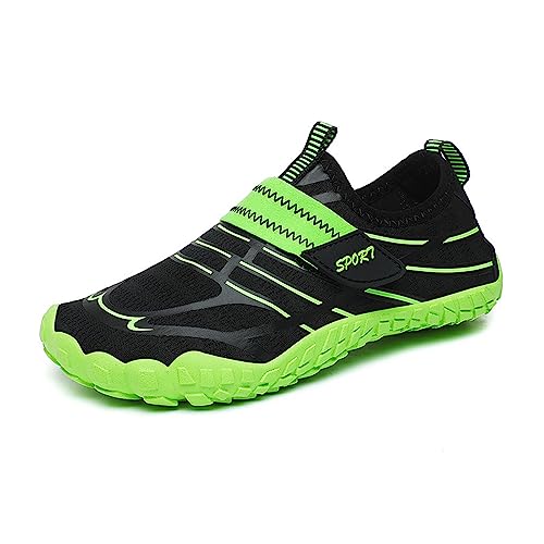 Mateju Kinder Badeschuhe, Jungen Mädchen Velcro Barfußschuhe Aquaschuhe Schwimmschuhe Wasserschuhe Gitter rutschfeste Schnell Trocknend Leichte Atmungsaktive Strandschuhe für Beach Pool von Mateju