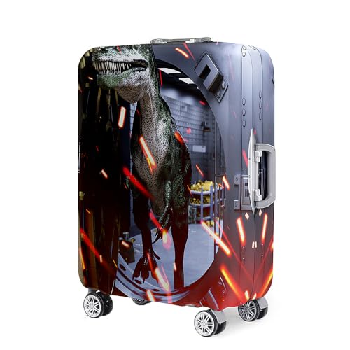 Mateju Kofferschutzhülle 18-32 Zoll Elastisch Kofferhülle, 3D Cartoon-Kinder Cover Reisekoffer Hülle Trolley Case Schutzhülle Luggage Cover Waschbare Staubdichte Kofferbezug (Tyrannosaurus Rex,XL) von Mateju