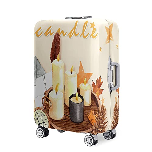 Mateju Kofferschutzhülle 18-32 Zoll Elastisch Kofferhülle, 3D Romantische Kerzen Cover Reisekoffer Hülle Trolley Case Schutzhülle Luggage Cover Waschbare Staubdichte Kofferbezug (Herbst,S) von Mateju