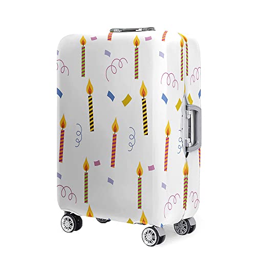 Mateju Kofferschutzhülle 18-32 Zoll Elastisch Kofferhülle, 3D Romantische Kerzen Cover Reisekoffer Hülle Trolley Case Schutzhülle Luggage Cover Waschbare Staubdichte Kofferbezug (Kerzen,L) von Mateju