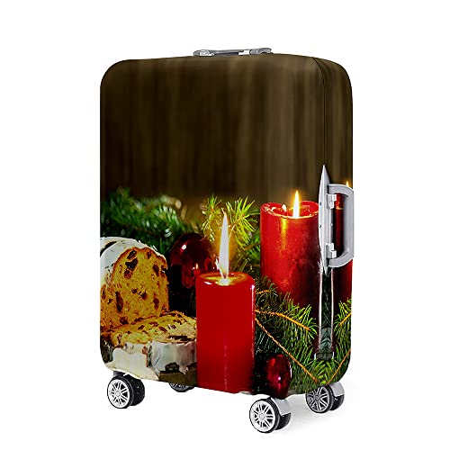 Mateju Kofferschutzhülle 18-32 Zoll Elastisch Kofferhülle, 3D Romantische Kerzen Cover Reisekoffer Hülle Trolley Case Schutzhülle Luggage Cover Waschbare Staubdichte Kofferbezug (Rot,L) von Mateju